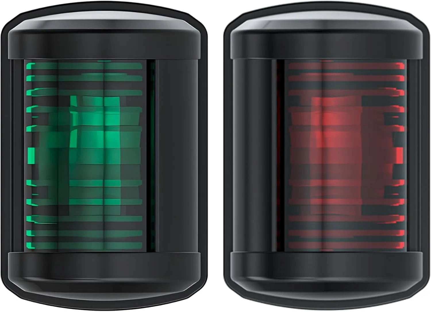 SEAFLO 11 Series Regular Sized LED Green Starboard & Red Port Navigation Light – 12V, 1W, IP67 Waterproof, 2NM Visibility for Boats Under 65 ft (20m) – 4-Year Warranty (Starboard& Port Combo/Black)
