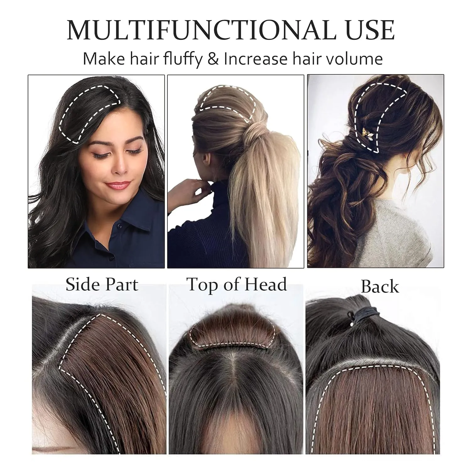 SEGO 2 Pcs Clip in Short Hair Extensions 4 Inch 16g 100% Human Hair Hairpiece Human Hair Toppers for Women With Thinning Hair Adding Hair Volume -#1B Natural Black