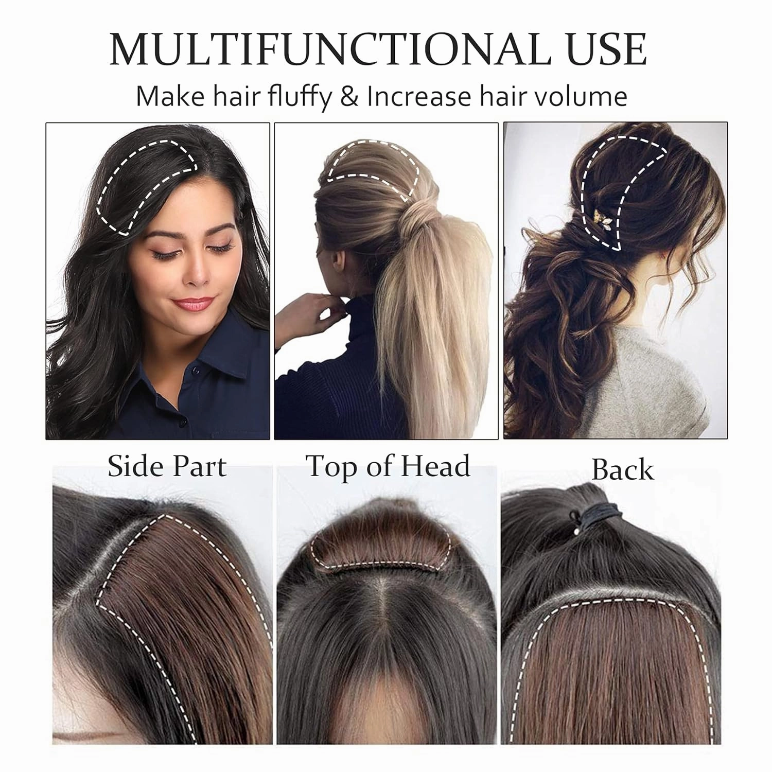 SEGO 2 Pcs Short Hair Extensions Clip in Human Hair 6 Inch 20g Hairpiece Human Hair Toppers for Women With Thinning Hair Adding Hair Volume -#02 Dark Brown