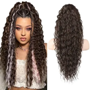 SEIKEA Brown Ponytail Extension, 26" Lightweight Curly Drawstring Ponytail Long Thick Fake Pony Tail Multi Layered Natural Soft Clip in Hair Extensions Ponytail Synthetic for Women Chocolate Brown