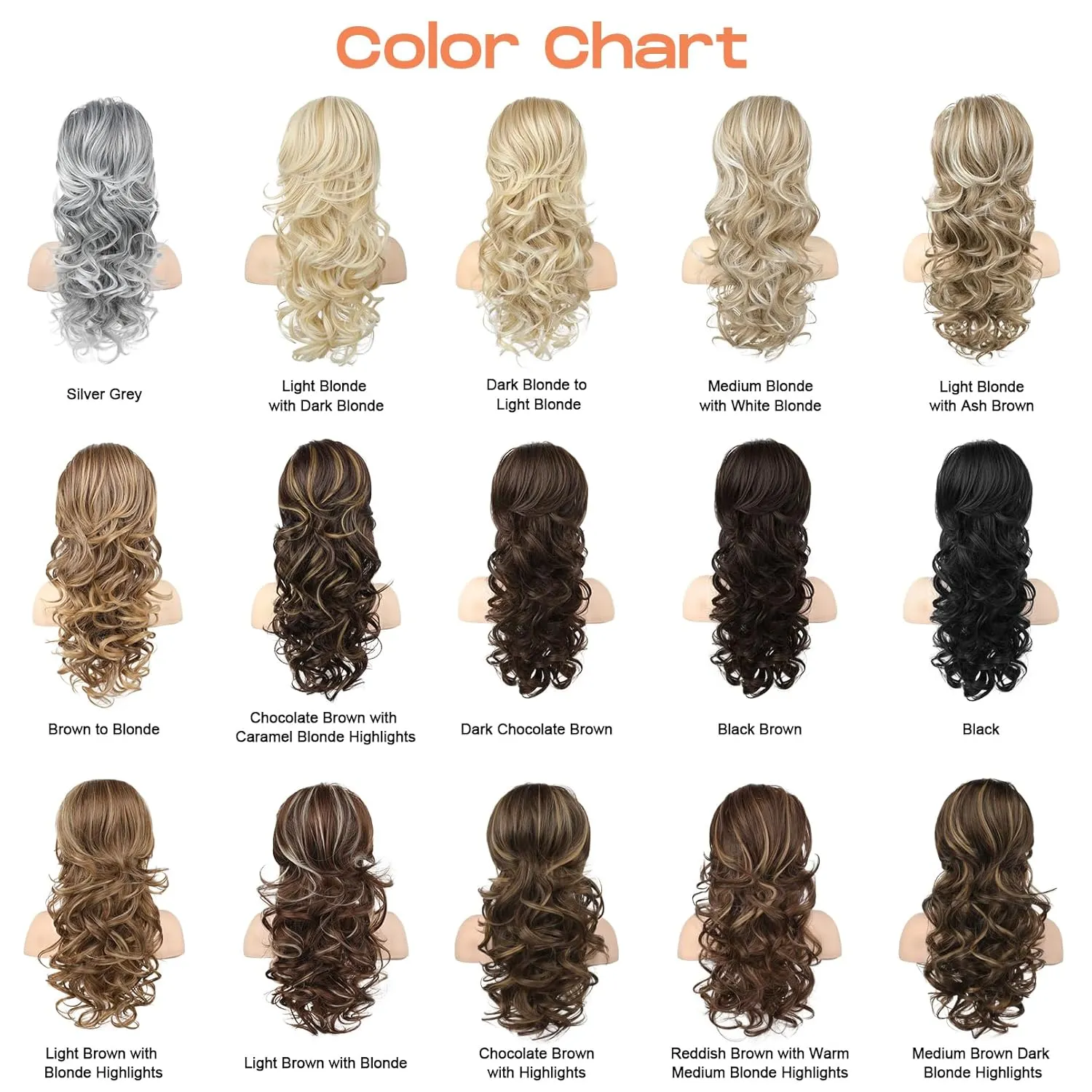 SEIKEA Ponytail Extension, 22" Long Wavy Curly Drawstring Ponytail Multi-layered Fluffy Thick Clip in Hair Extensions Natural Soft Synthetic Hairpiece Chocolate Brown with Highlights