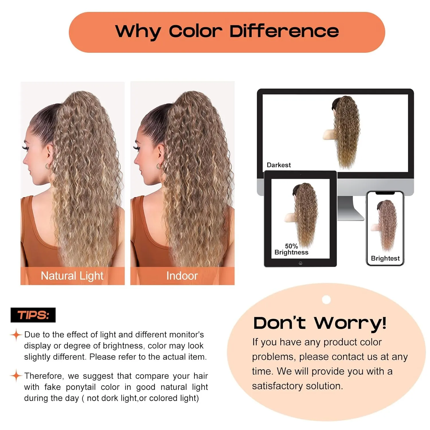 SEIKEA Ponytail Extension, PT005 Isabella 26" Long Bohemian Curly Highlight Drawstring Ponytail Multi Layered Light Fluffy Clip in Hair Extensions Ponytail Chocolate Brown Caramel Blonde Highlights