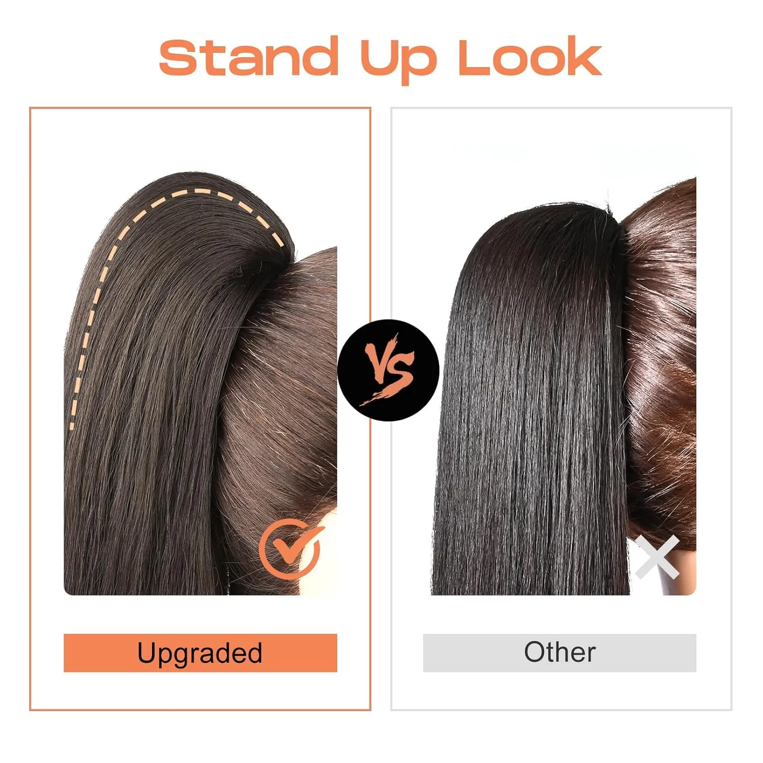 SEIKEA Versatile Drawstring Ponytail Extension, 26" Long Wavy Multi Layered Clip in Ponytail Hair Extensions Stand Up High Fake Pony Tail Soft Natural Synthetic Hairpiece for Women Deep Ginger
