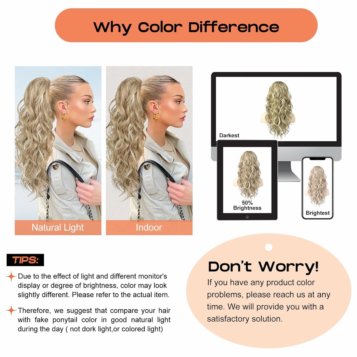 SEIKEA Ponytail Extension, 20" Lightweight Fluffy Drawstring Ponytail, Long Wavy Curly Multi-layered Clip in Hair Extensions, Natural Soft Synthetic Hairpiece, Dark Blonde to Light Blonde