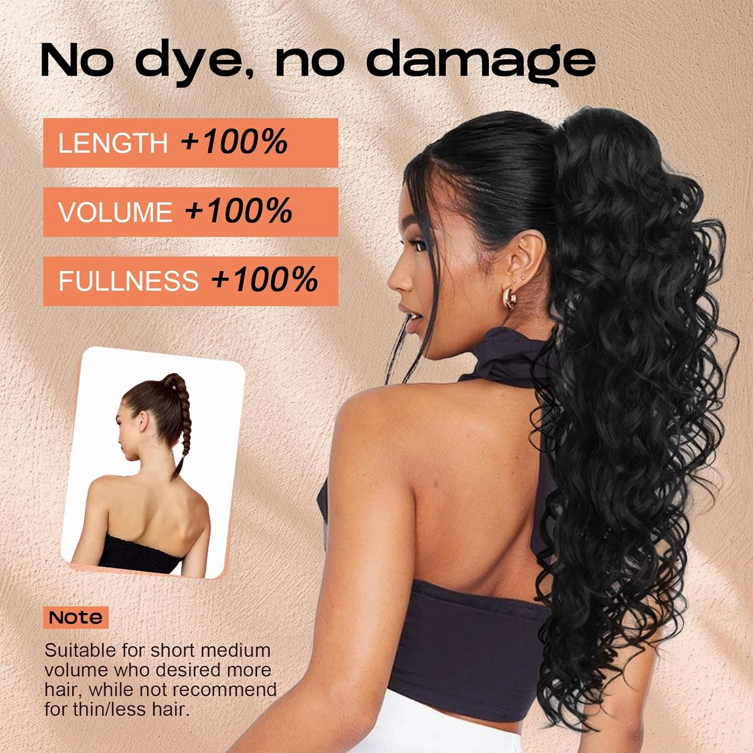 SEIKEA Ponytail Extension, 24" Fluffy Long Wavy Curly Claw Clip Hair Extensions Ponytail Multi-layered Clip in Fake Pony Tails Natural Soft Synthetic Hairpiece Brown to Blonde