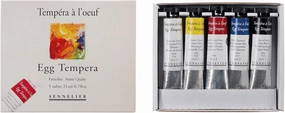 Sennelier Egg Tempera Set, 0.71 Fl Oz (Pack of 5), Assorted Colors