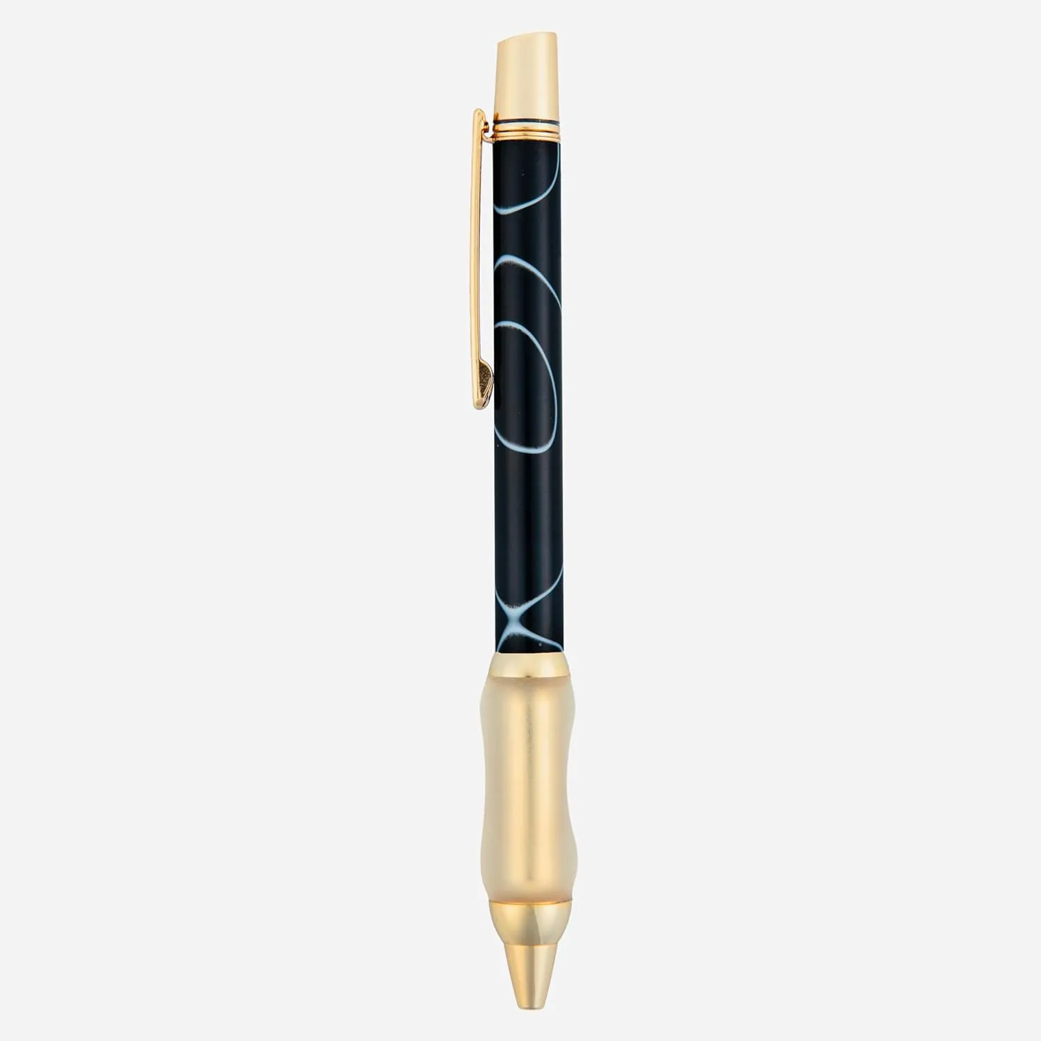Sensa METRO Classic Retractable Ballpoint Pen (GOLD Piano Black Swirl)