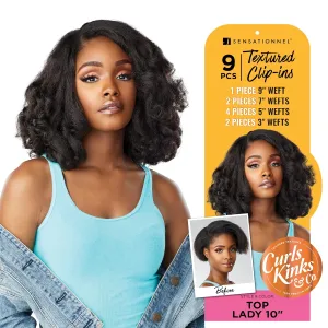 Sensationnel Curls kinksandco clip in - top lady 10 inch easy to use clips for natural 3c to 4c hair textures (1 JETBLACK)