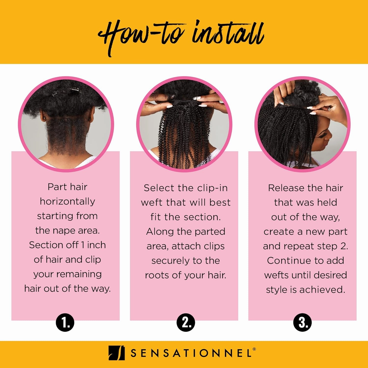 Sensationnel Curls Kinksandco Clip In - Alpha Woman 18 Inch 9 Piece Pack Easy to Use Clips for Natural 3C to 4C Hair (T2/27)