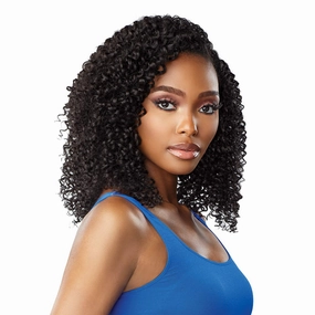 Sensationnel Curls Kinksandco Clip In - Rule Breaker 10 Inch 9 Piece Pack Easy to Use Clips for Natural 3C to 4C Hair (1B OFFBLACK)