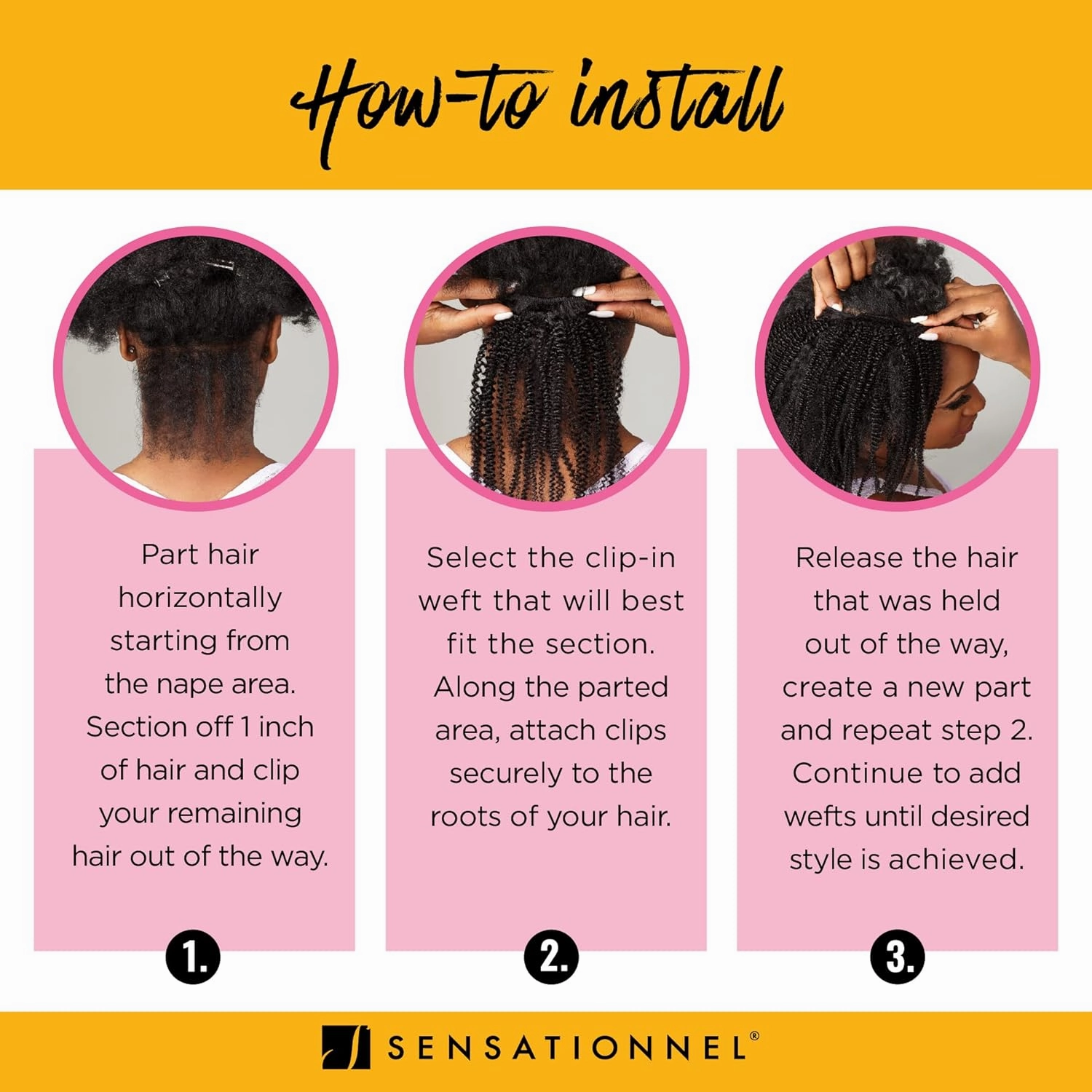 Sensationnel Curls kinksandco clip in - top lady 10 inch easy to use clips for natural 3c to 4c hair textures (T2/30)