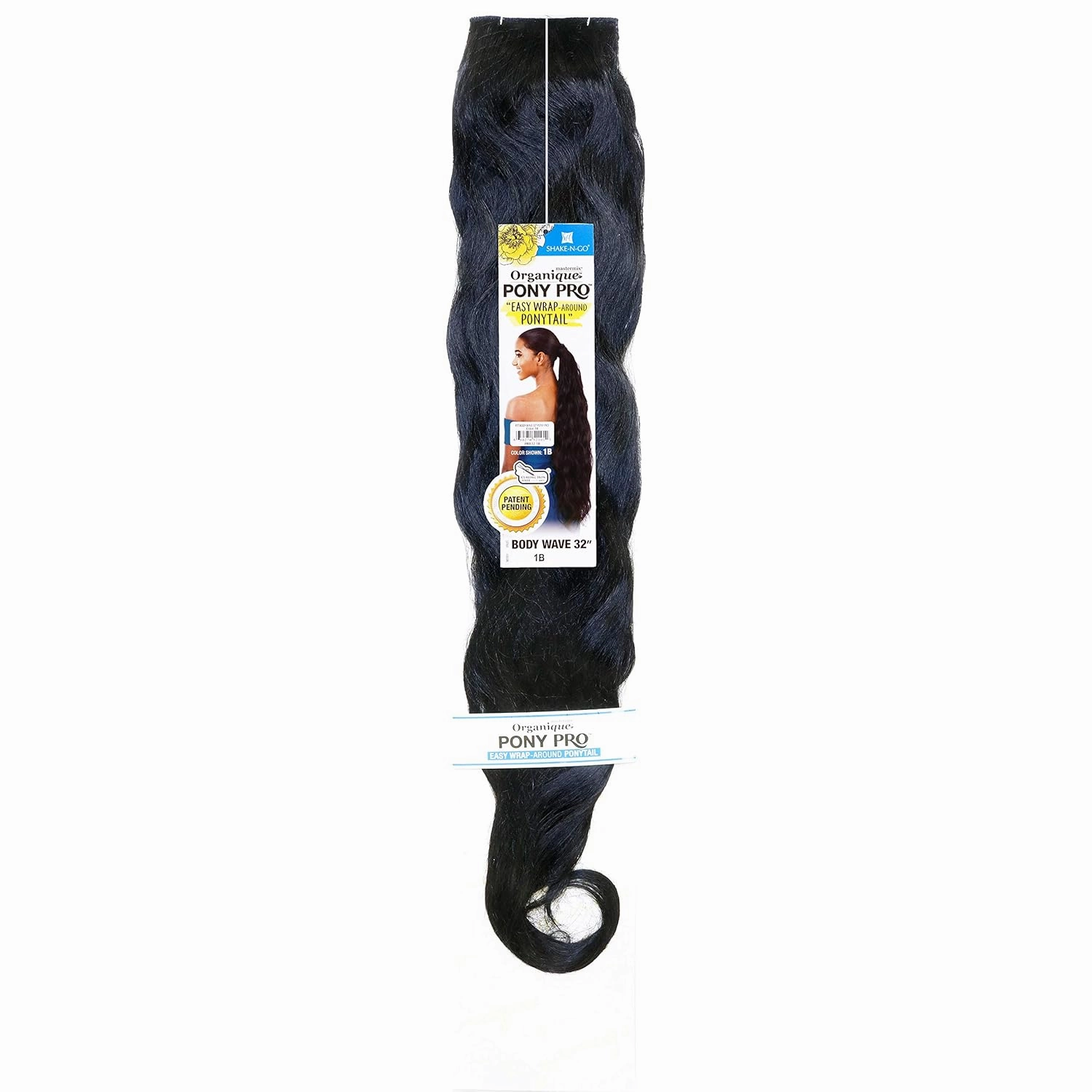 Shake-N-Go Synthetic Organique Pony Pro Ponytail - BODY WAVE 32" (1B)