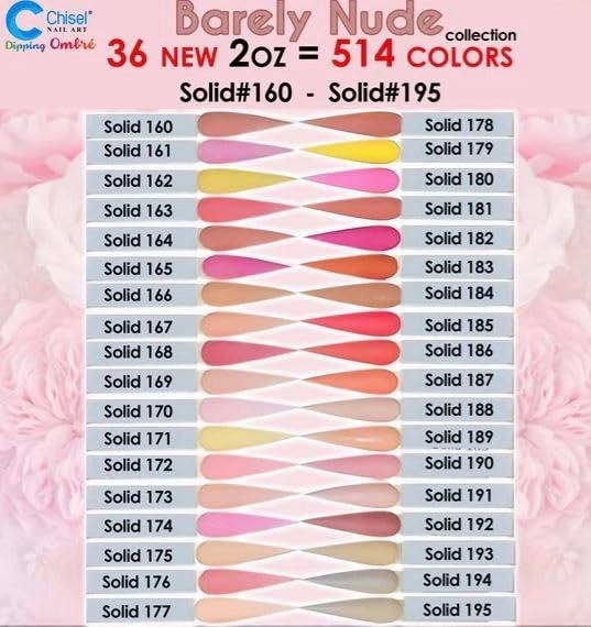 SHEER COLLECTION - DUO MATCHING NAIL COLOR CHISEL NAIL ART - SOLID 160-195 (161)