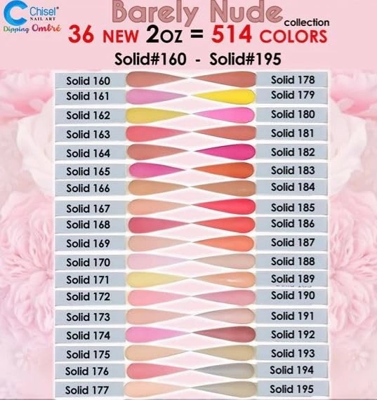 SHEER COLLECTION - DUO MATCHING NAIL COLOR CHISEL NAIL ART - SOLID 160-195 (163)
