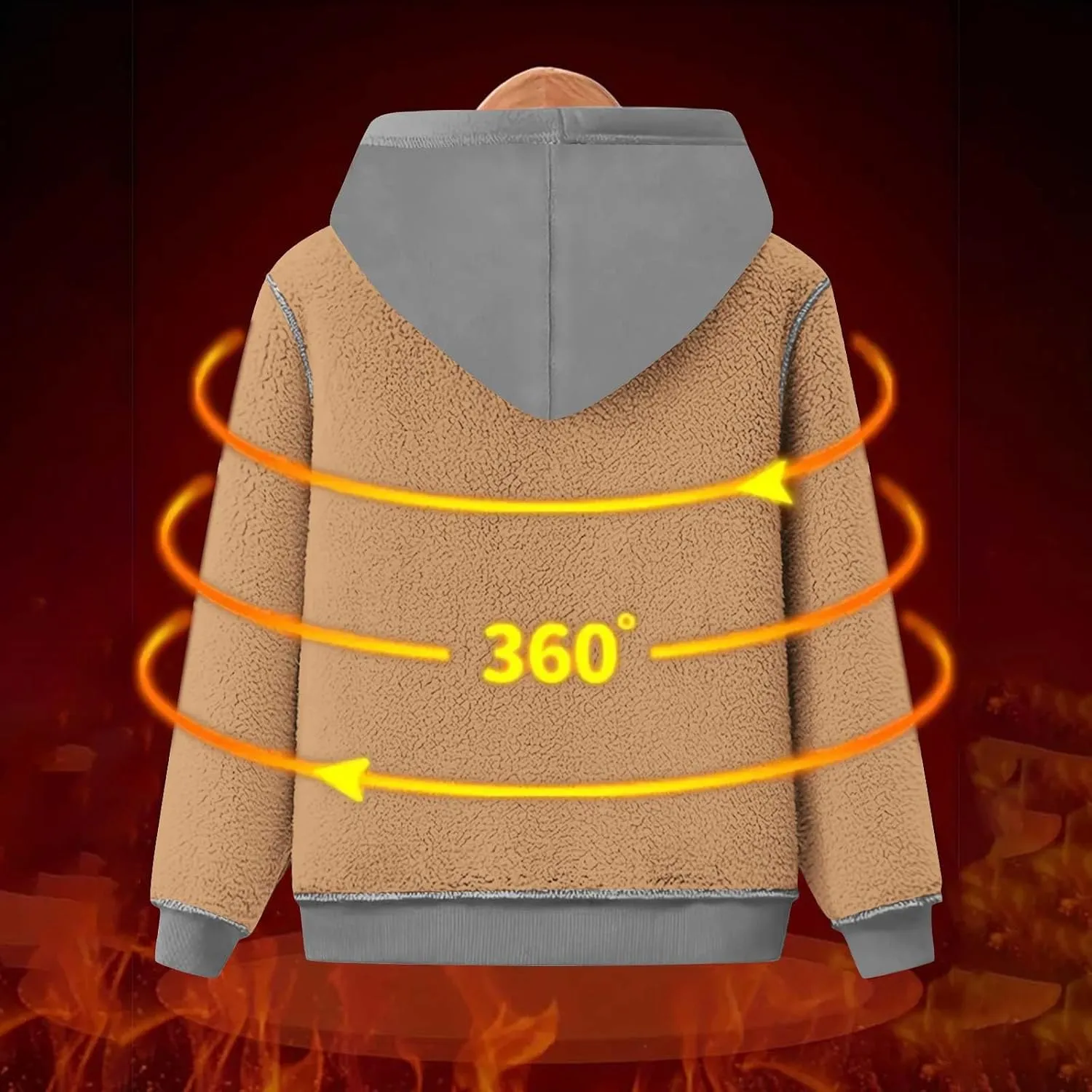 Sherpa Lined Jacket Women 2024 Fall Winter Fleece Warm Zip up Hoodie Casual Long Sleeve Hooded Jackets Coat Cardigan