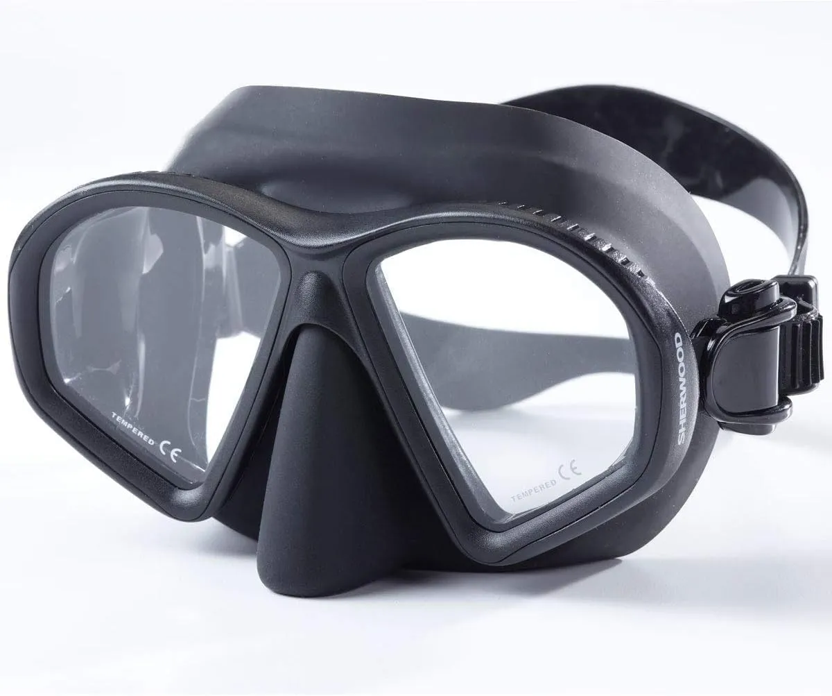 Sherwood Scuba Onyx Low Volume Adult Scuba Diving, Free Diving Mask / Fits many faces