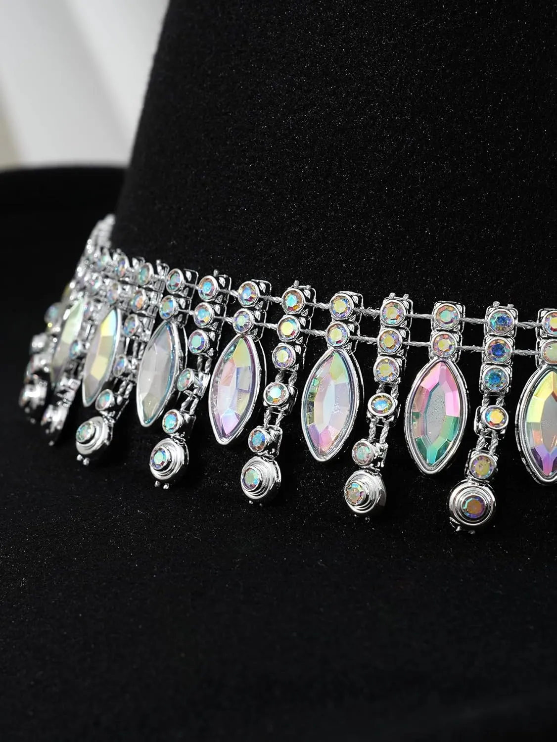 Shiny Rhinestone Women's Cowgirl Hat Western Cowboy Retro Panama Unisex Sequin Wide Brim Hat