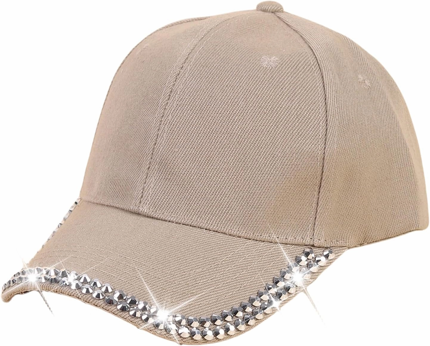 Shiny Rhinestone Brim Baseball Cap for Women Girls Bling Hats Sparkle Ponycap Trucker Hat Summer Outdoors Sun Cap