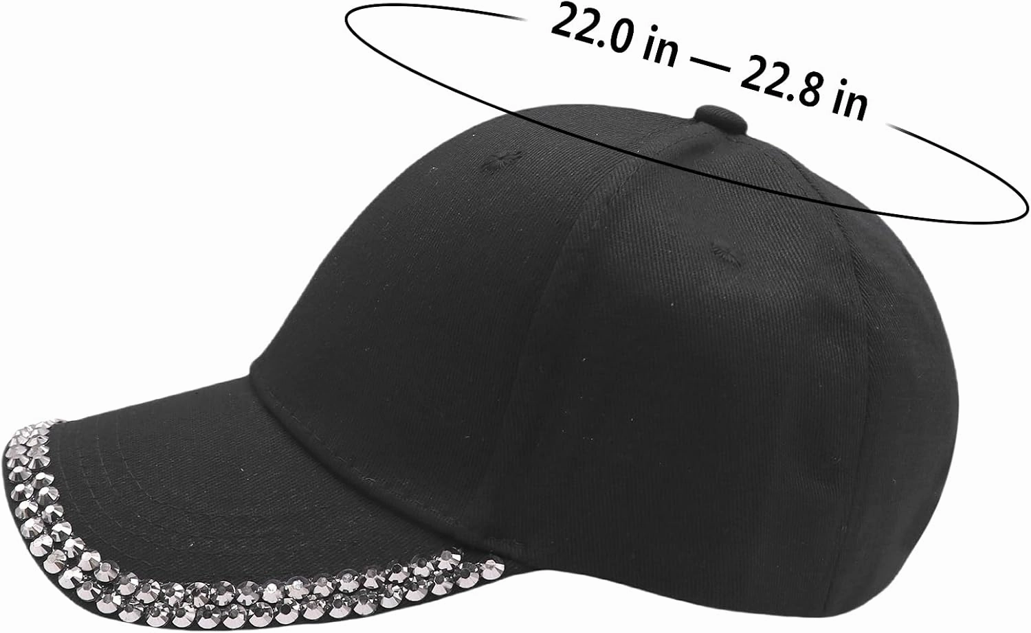 Shiny Rhinestone Brim Baseball Cap for Women Girls Bling Hats Sparkle Ponycap Trucker Hat Summer Outdoors Sun Cap