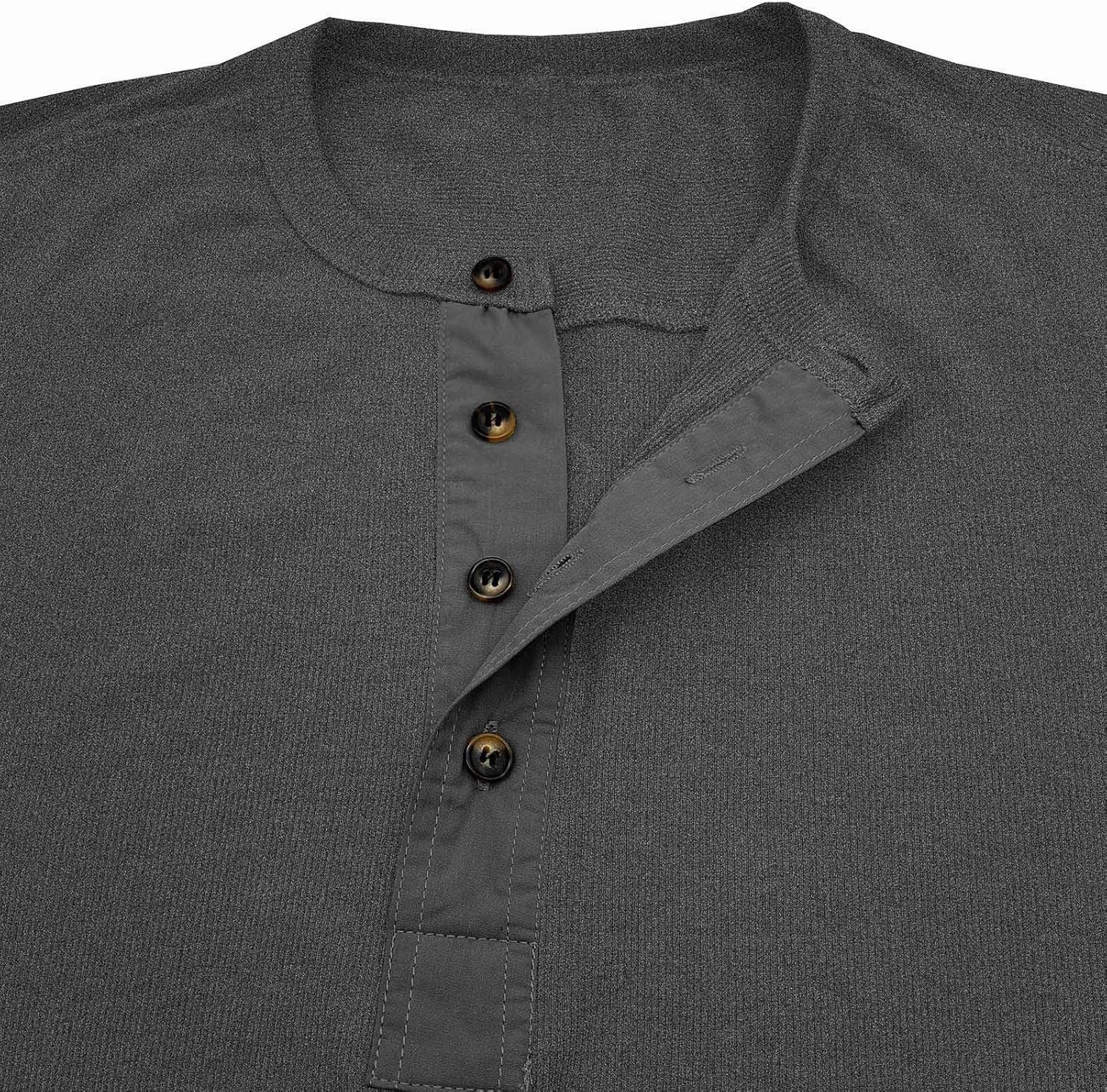 Shirt for Men Button Down Crew Neck Solid Color Pullover Tops Textured Long Sleeves Fall Stylish Classic Shirts Top