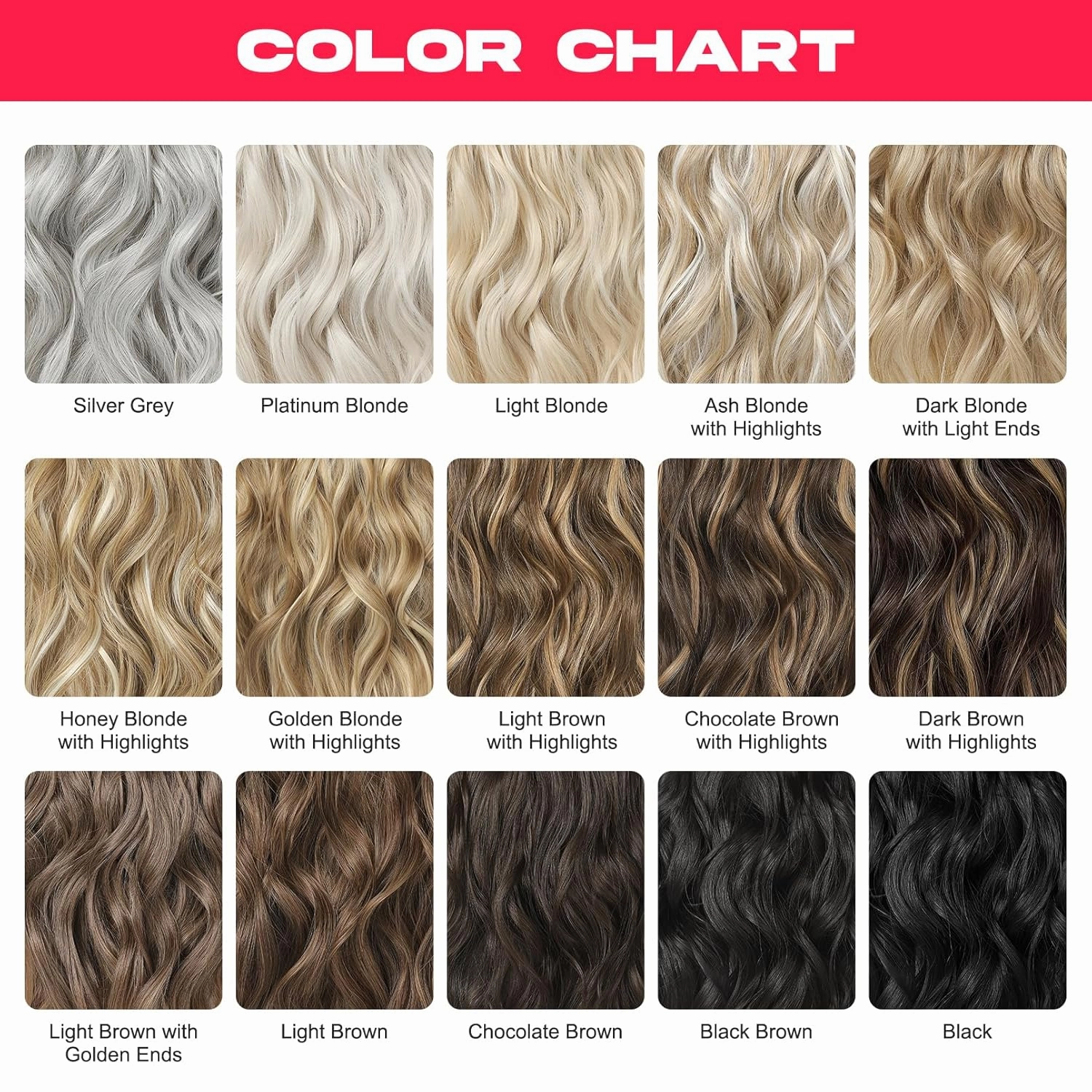 Short Clip in Hair Extensions, 14" Beach Wave Brown Hairpiece - 4PCS Natural Soft Synthetic Hair - Light Brown
