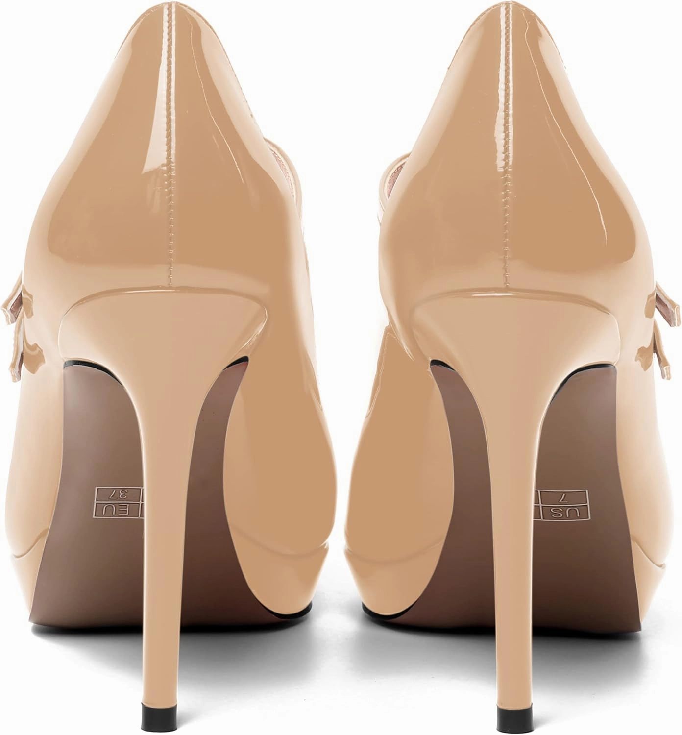 SHOWFOREST Womens Dress Patent Pointed Toe Adjustable Strap Wedding Buckle Stiletto High Heel Pumps Shoes 4 Inch