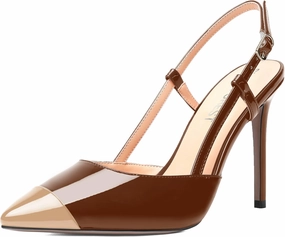 SHOWFOREST Womens Pointed Toe Sexy Buckle Patent Adjustable Strap Evening Stiletto High Heel Pumps Shoes 4 Inch