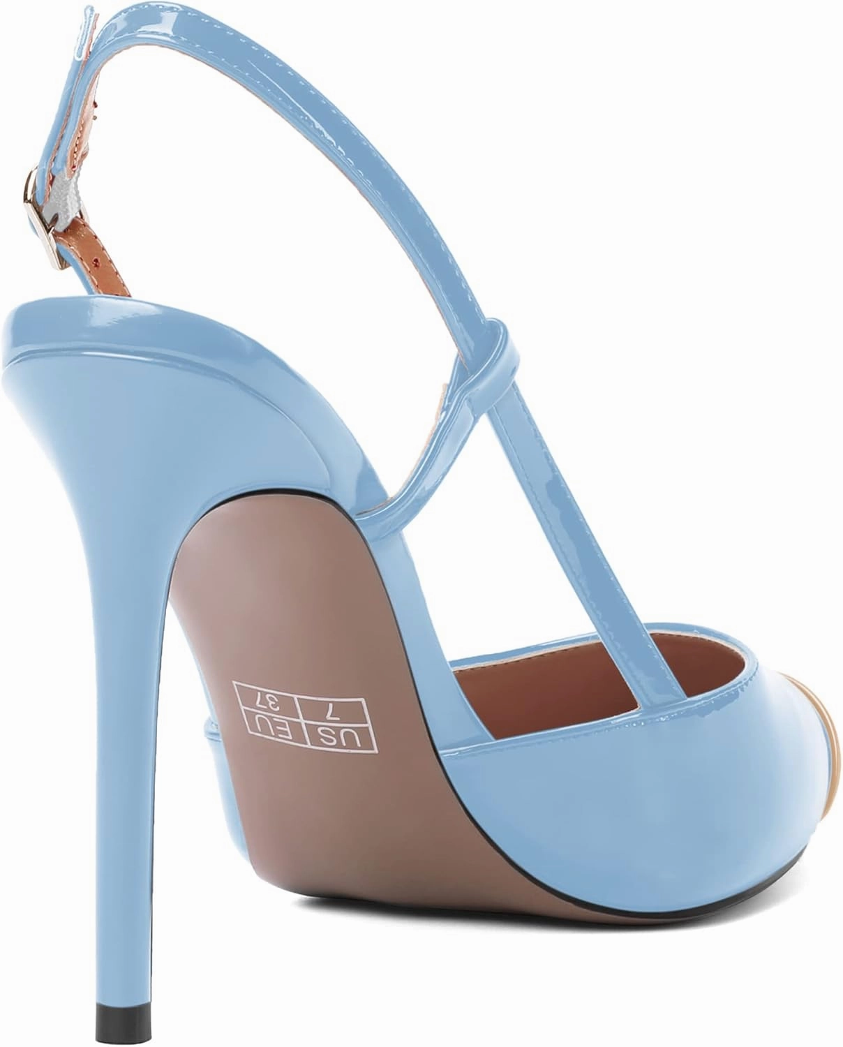 SHOWFOREST Womens Pointed Toe Sexy Buckle Patent Adjustable Strap Evening Stiletto High Heel Pumps Shoes 4 Inch