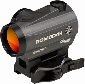 SIG SAUER Romeo4H 1x20 mm Waterproof Strong Graphite Aircraft-Grade CNC Aluminum Closed Red Dot Sight, 0.5 MOA Green Horse Shoe Ballistic Dot (SOR43013)