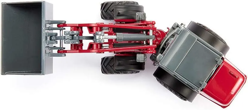 Siku 3059, Weidemann Hoftrac Four-Wheel Loader, 1:32, Metal/Plastic, Red, Movable Loading arm and Shovel