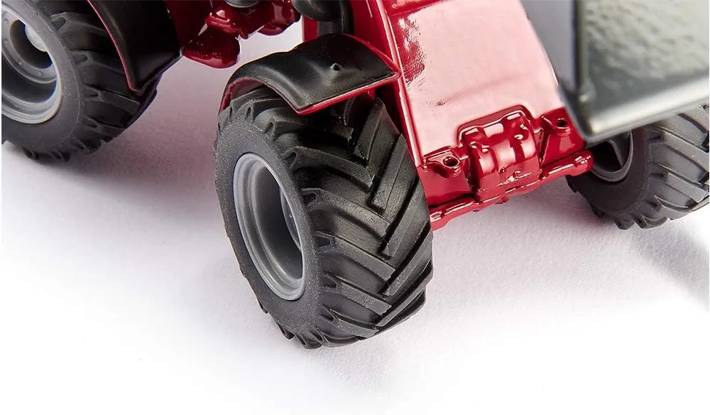 Siku 3059, Weidemann Hoftrac Four-Wheel Loader, 1:32, Metal/Plastic, Red, Movable Loading arm and Shovel