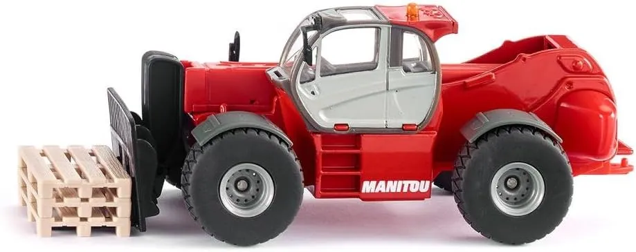 Siku 3507, Manitou MHT 10230 Telescopic Handler, 1:50, Metal/Plastic, Red, Incl. 3 pallets