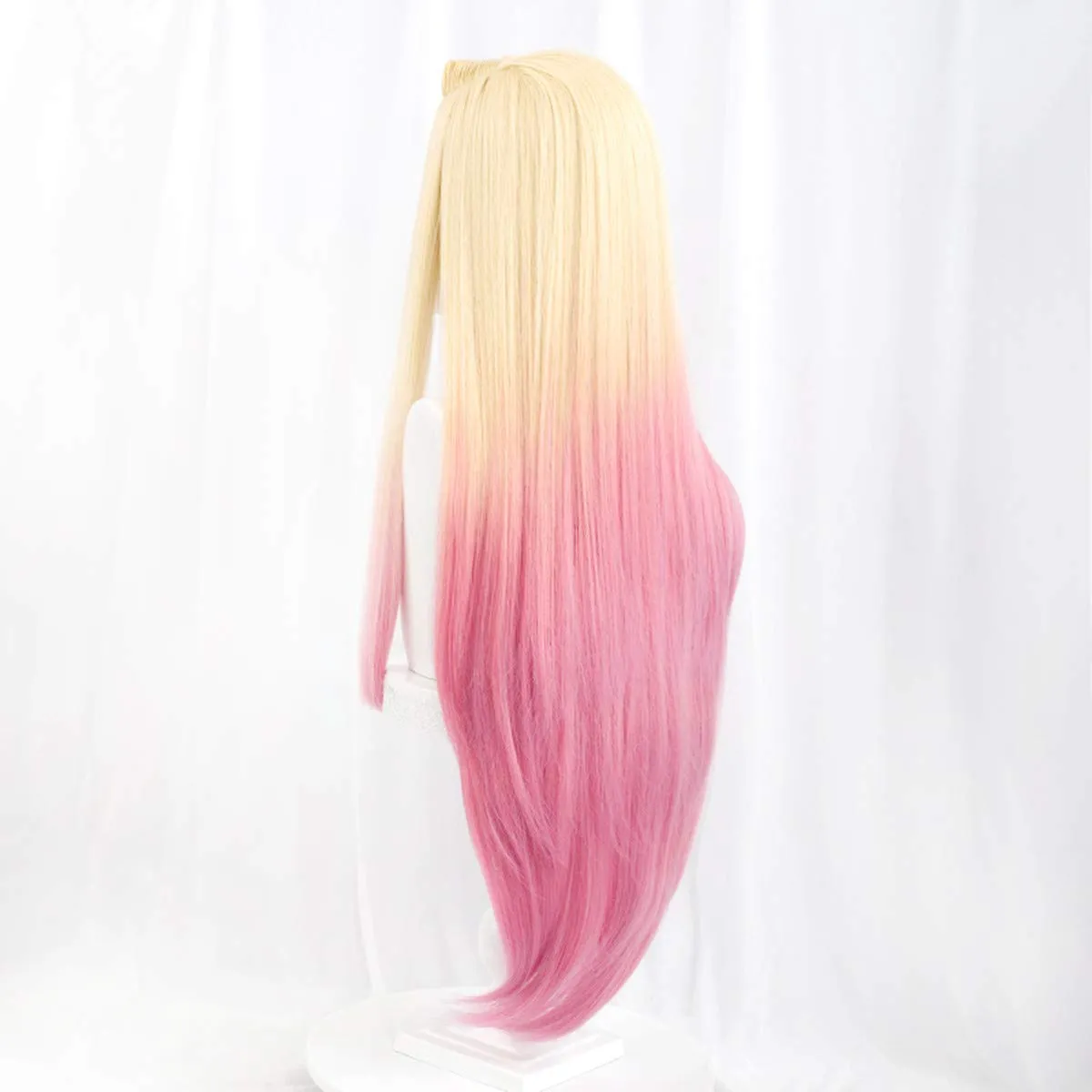 SL Ombre Pink Cosplay Wigs Women Long Straight Cute Sweet Hair Wig for Halloween Party Daily with Cap - 33''