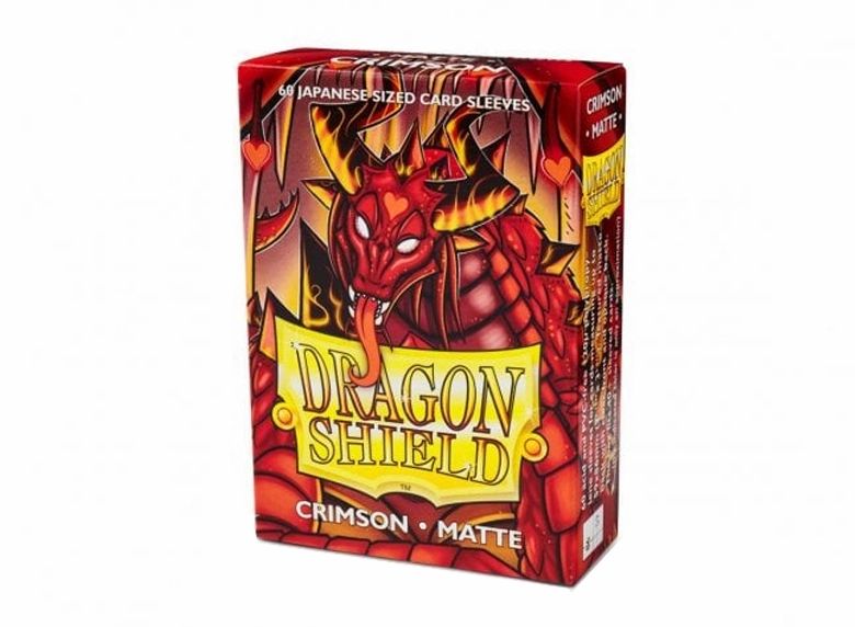 Sleeves: Dragon Shield - Japanese Size - Matte [x60], Crimson (لوازم لألعاب تداول البطاقات )