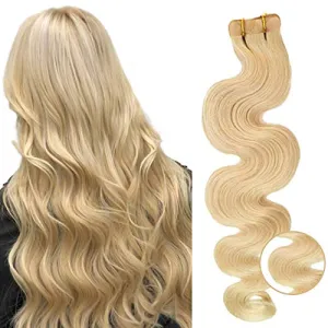 Smartinnov Wavy Tape in Hair Extensions #60 Platinum Human Hair Glue in Extensions Seamless Skin Weft Remy Hair Extensions White Blonde Soft Silky Body Wave 18inches 40g 20pcs/pack