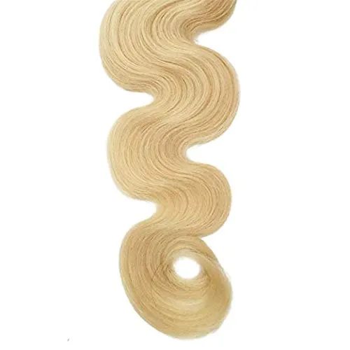 Smartinnov Wavy Tape in Hair Extensions #60 Platinum Human Hair Glue in Extensions Seamless Skin Weft Remy Hair Extensions White Blonde Soft Silky Body Wave 18inches 40g 20pcs/pack