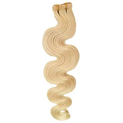 Smartinnov Wavy Tape in Hair Extensions #60 Platinum Human Hair Glue in Extensions Seamless Skin Weft Remy Hair Extensions White Blonde Soft Silky Body Wave 18inches 40g 20pcs/pack