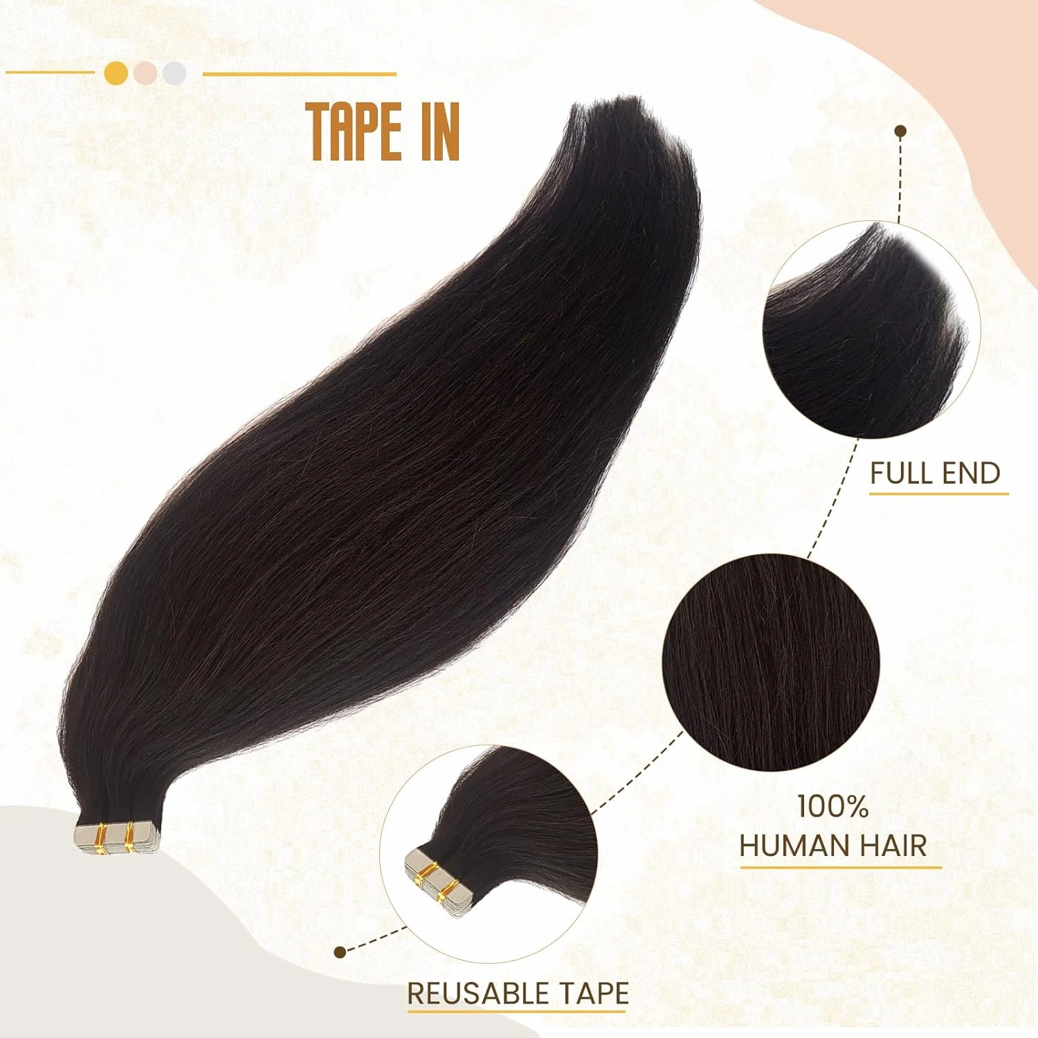 Smavida 50g Tape in Hair Extensions #2 Dark Brown Real Human Hair Extensions 12Inch Tape in Soft Straight Skin Weft Natural Hair Extensions for Women