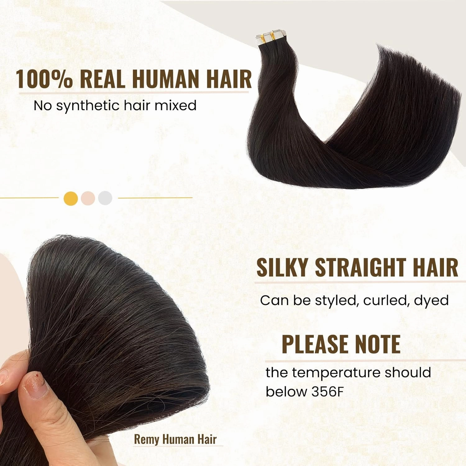Smavida 50g Tape in Hair Extensions #2 Dark Brown Real Human Hair Extensions 12Inch Tape in Soft Straight Skin Weft Natural Hair Extensions for Women