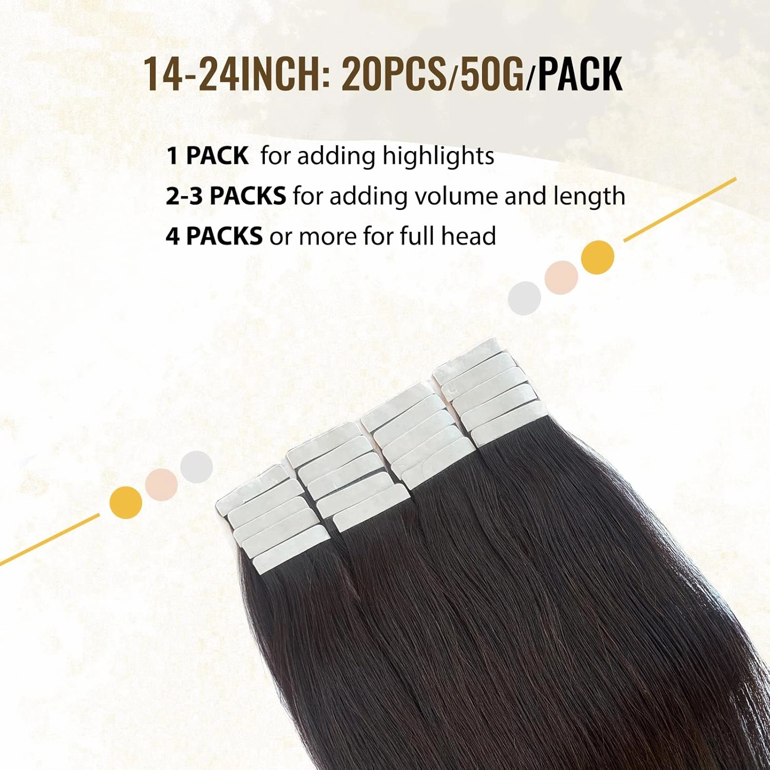 Smavida 50g Tape in Hair Extensions #2 Dark Brown Real Human Hair Extensions 12Inch Tape in Soft Straight Skin Weft Natural Hair Extensions for Women