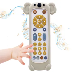 Soft Silicone Musical Teething Toys for Toddlers, Babies, Boys, Girls, 6-12 Months Baby Remote Control Shape Molar Teether Chew Toys Set Gift (Koala)