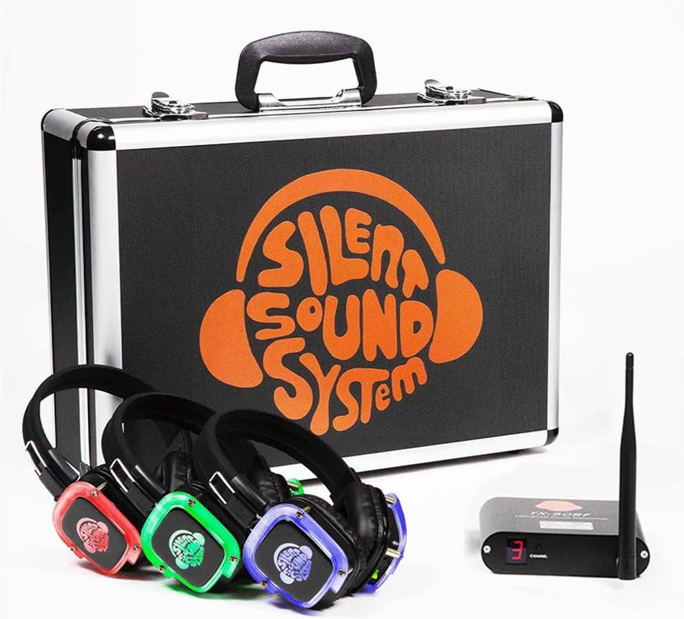 Starter Package for House Party, Garden Event, Backyard Family Home Movies (9 RF LED Headphones   1 Transmitter)