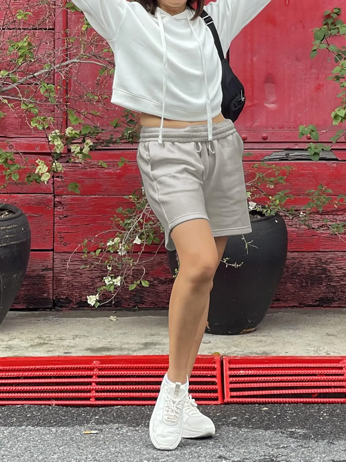 Stelle Women's Sweat Shorts Casual Drawstring Shorts Comfy Cotton High Waisted Workout Lounge Shorts with Pockets
