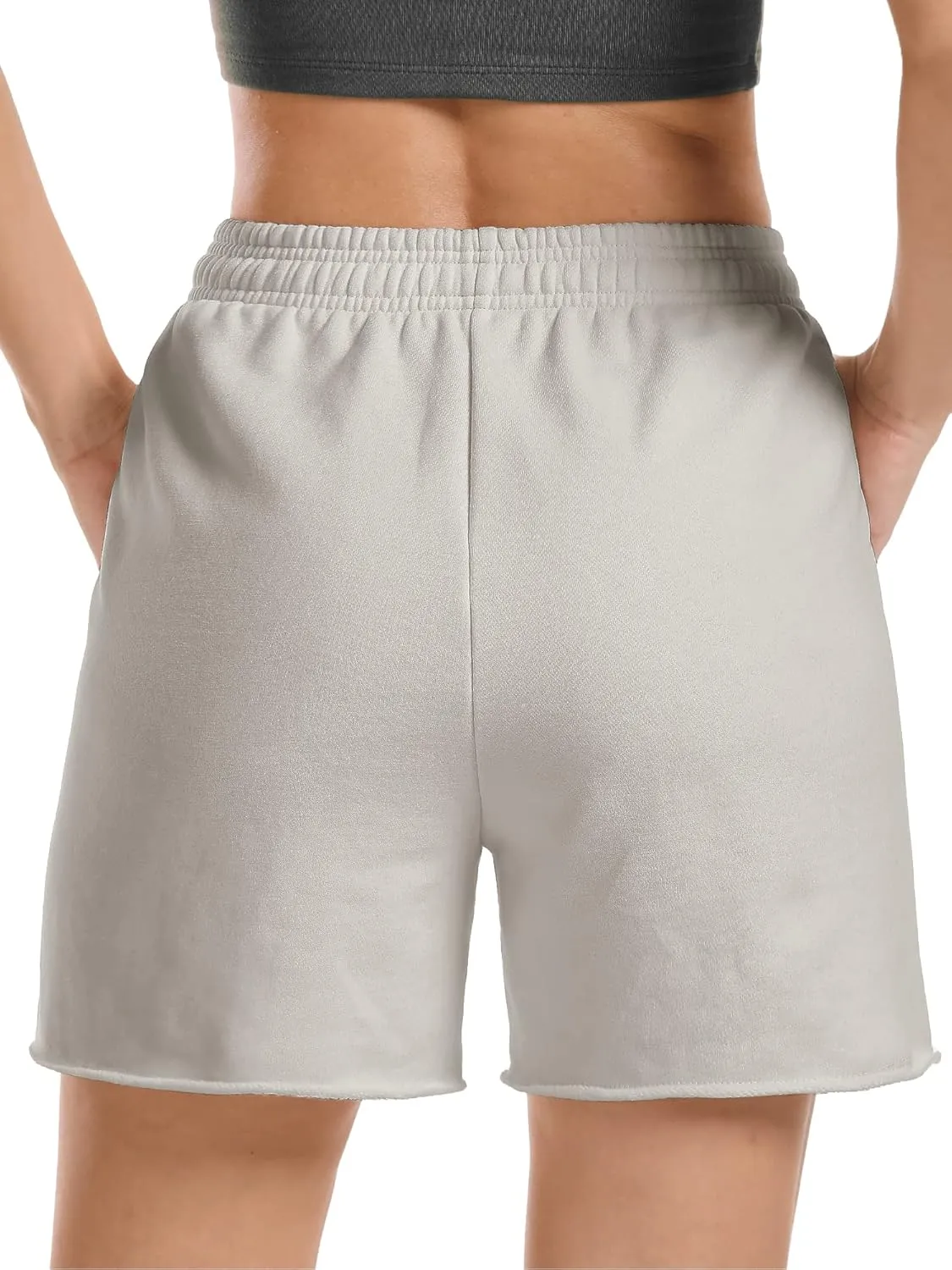 Stelle Women's Sweat Shorts Casual Drawstring Shorts Comfy Cotton High Waisted Workout Lounge Shorts with Pockets