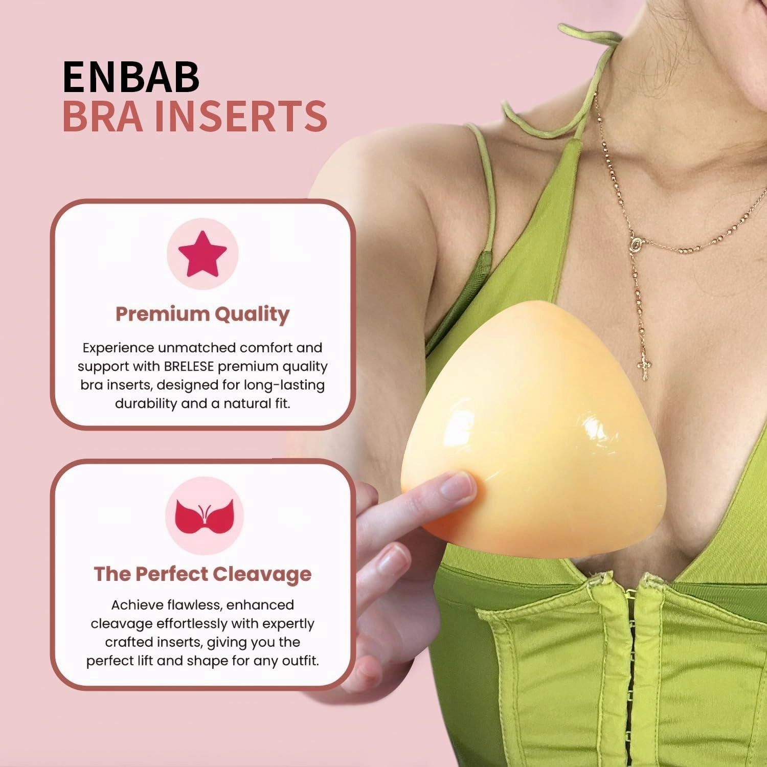Sticky Push Up Bra Inserts 2 Pairs-Double Sided Sticky Waterproof Bra Pads for Volume