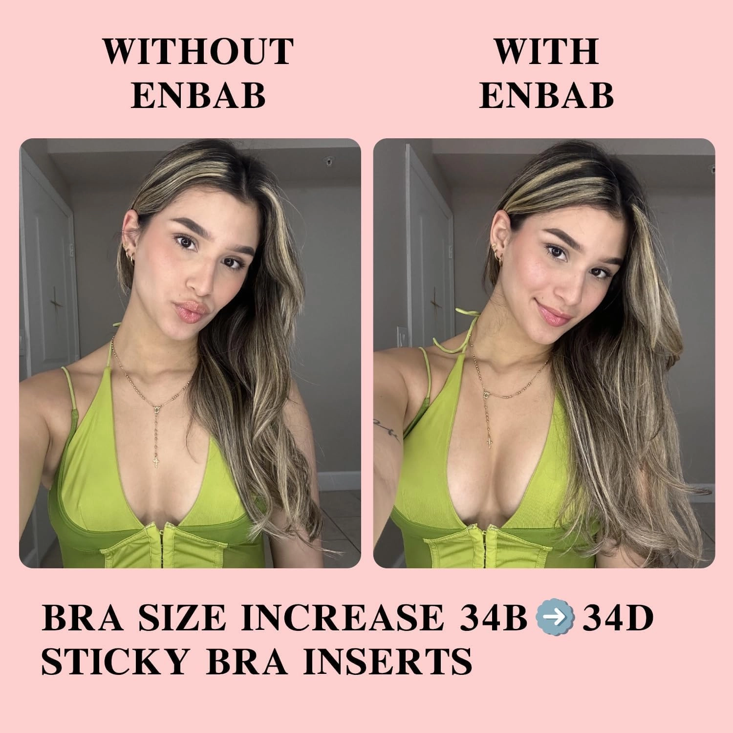 Sticky Push Up Bra Inserts 2 Pairs-Double Sided Sticky Waterproof Bra Pads for Volume