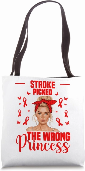 Stroke Awareness Month Warrior Princess Survivor Stroke Tote Bag