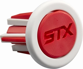 STX Lacrosse Elite Handle End Cap, 2-Pack - White/Red