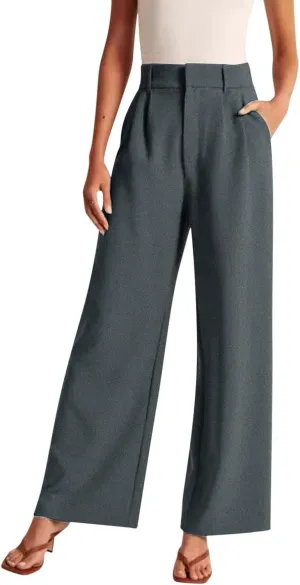 Summer Pants for Women 2024 Trendy Women Wide Leg Pants for Women Work Business Casual High Waisted Dress
