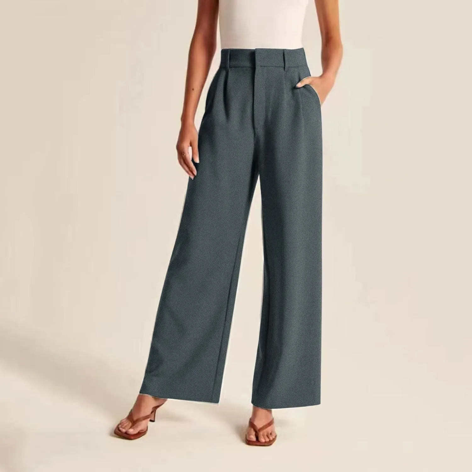 Summer Pants for Women 2024 Trendy Women Wide Leg Pants for Women Work Business Casual High Waisted Dress